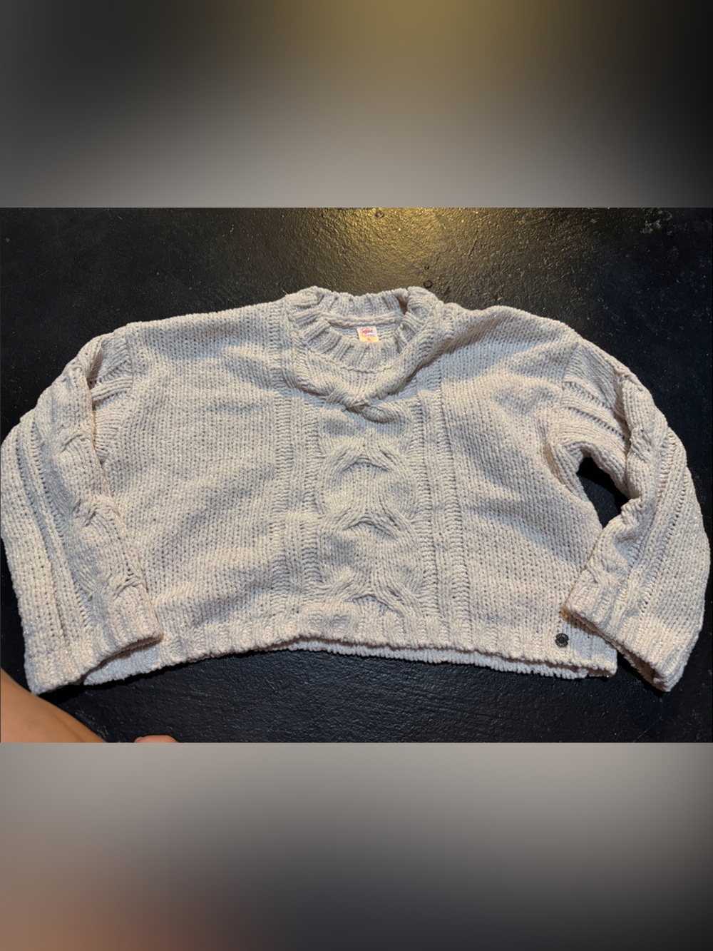 Justice sparkly crop sweater